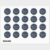 Sticker Rond Denim Diamonds Rustic Lights Script Merci (Feuille)