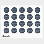 Sticker Rond Denim Diamonds Rustique Lumières Merci (Feuille)