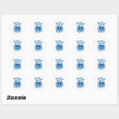 Sticker Rond Denim et diamants bow dames filles femmes (Feuille)