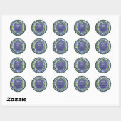 Sticker Rond denim rosette (Feuille)