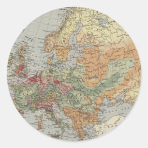 Sticker Rond Densité démographique   Carte européenne