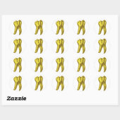 Sticker Rond Dent en or (Feuille)
