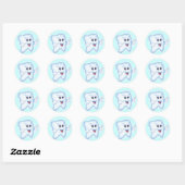 Sticker Rond Dent saine et heureuse (Feuille)