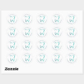 Sticker Rond Dentaire dentaire Dentistrie Image Médicale Adress (Feuille)