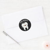 Sticker Rond Dental Arithmétique Funny Dot Pun Dark BG (Enveloppe)