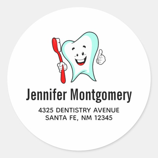 Sticker Rond Dental Care Happy Tooth (Devant)
