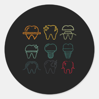 Sticker Rond Dental Hygiéniste Dentiste adjoint dentaire