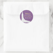 Sticker Rond Dentelle Blanche Mariage Robe Sur Violet (Sac)