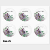 Sticker Rond Dentelle d'aquarelle violette Boho Lotus (Feuille)