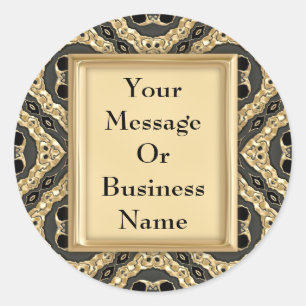 Sticker Rond Dentelle de relief par or