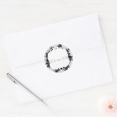 Sticker Rond Dentelle en céramique noir & flocon de neige (Enveloppe)