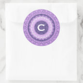 Sticker Rond Dentelle et monogramme sur mesure V16 PURPLE 4 (Sac)