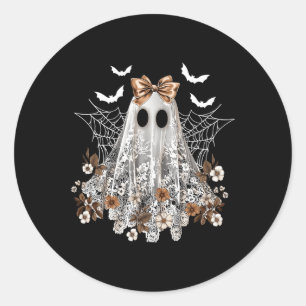 Sticker Rond Dentelle Fantôme Coquette Bow Femmes Vintages Fill