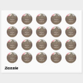 Sticker Rond Dentelle Florale Rustique Burlap Gold Confetti Mar (Feuille)