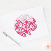Sticker Rond Dentelle rouge (Enveloppe)