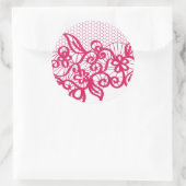 Sticker Rond Dentelle rouge (Sac)