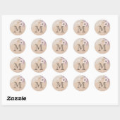 Sticker Rond Dentelle Rustique Burlap Rose Florogramme (Feuille)