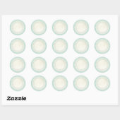 Sticker Rond Dentelle rustique Doily sur Aqua Blue Burlap (Feuille)