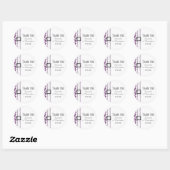 Sticker Rond Dentelle violette et blanche plaine merci (Feuille)