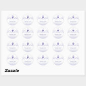 Sticker Rond Dentist Cadeau Cute Tooth Crown Logo Purple (Feuille)