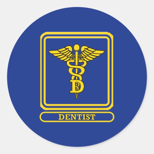 Sticker Rond Dentiste Caduceus (Devant)