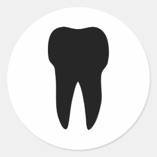 Sticker Rond dentiste de l'icône de dent noire