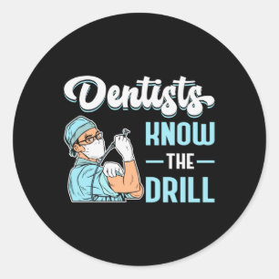 Sticker Rond Dentiste Dentaire Dentistère Dents Dents Dents Den