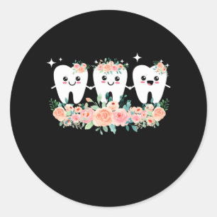 Sticker Rond Dentiste Dental Assistant Oral Hygiéniste Dent
