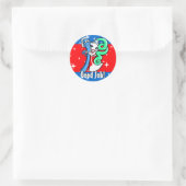 Sticker Rond Dentiste.Dental.Bon travail.Brosse à dents.Presse- (Sac)