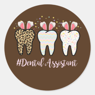 Sticker Rond Dentiste Dentiste adjoint Dentiste Drôle Vie Pâque