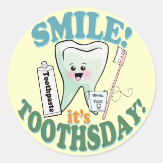 Sticker Rond Dentiste Dentiste Hygiéniste Dentaire