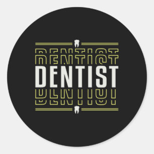 Sticker Rond Dentiste Dentistesse Dentistère Dentaire Dentaire 