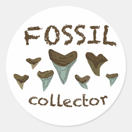 Sticker Rond Dents de requin fossile (Devant)