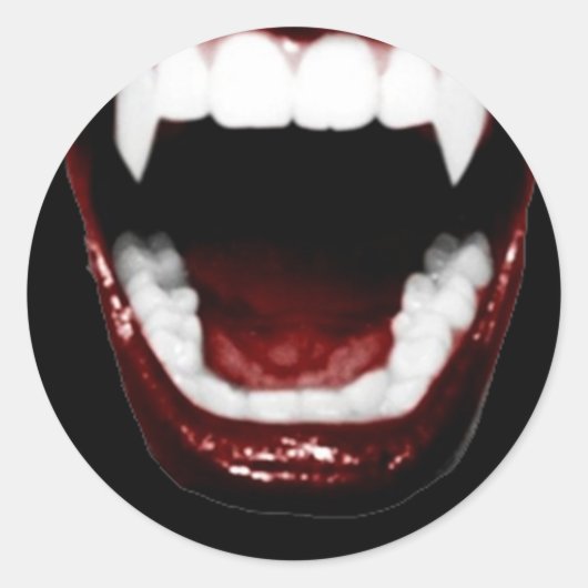 Sticker Rond "Dents de vampire" (Devant)