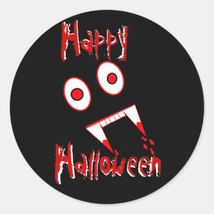 Sticker Rond Dents de vampire de Halloween