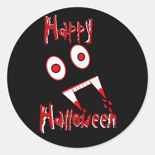 Sticker Rond Dents Vampire d'Halloween (Devant)