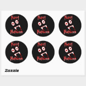 Sticker Rond Dents Vampire d'Halloween (Feuille)