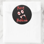 Sticker Rond Dents Vampire d'Halloween (Sac)