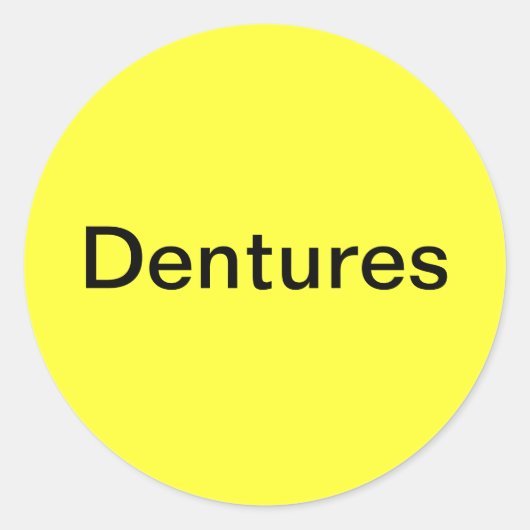 Sticker Rond Dentures Étiquette/ (Devant)