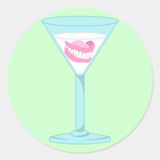 Sticker Rond Dentures Faux dents Martini (Devant)
