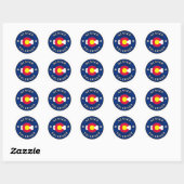 Sticker Rond Denver Colorado (Feuille)