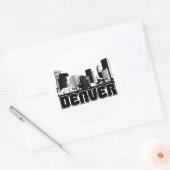 Sticker Rond Denver Skyline (Enveloppe)