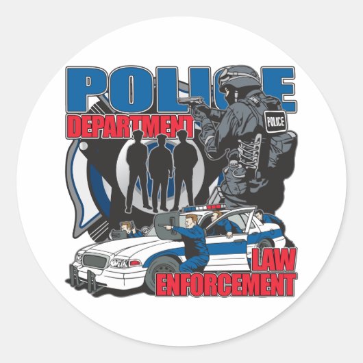 Sticker Rond Département de police (Devant)