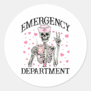 Sticker Rond Département d'urgence des femmes Valentine Skeleto