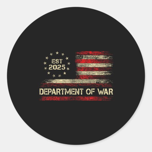 Sticker Rond Department Of War Established 2025 Re-established  (Devant)