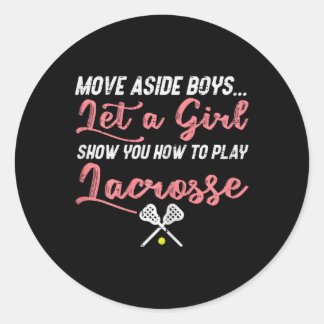 Sticker Rond Déplacer Les Garçons Lacrosse Cool Lacrosse Lecteu