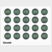 Sticker Rond Déplaisant Dark Green Zombie joyeuse fête d'annive (Feuille)