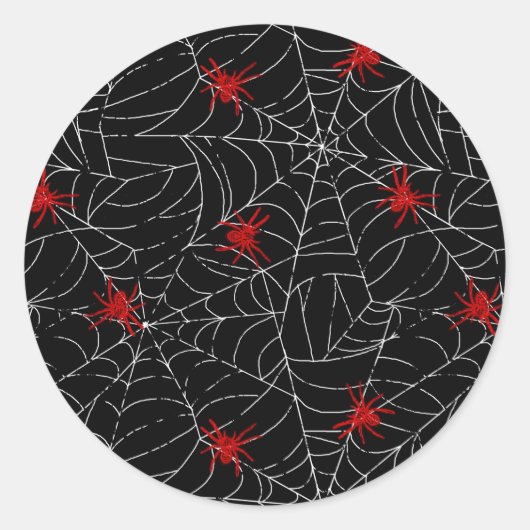 Sticker Rond Déplaisant Halloween Spider Web (Devant)