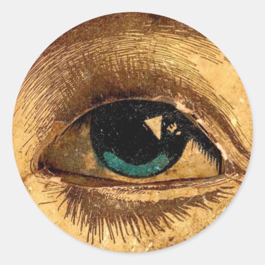 Sticker Rond Déplaisant Odd Oye Ball Vous Regardant (Devant)