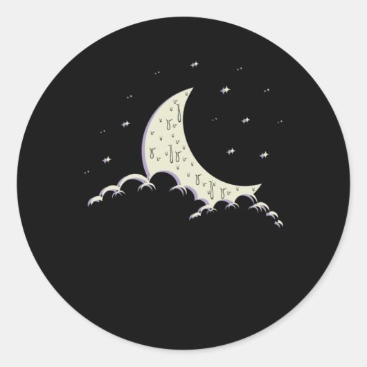 Sticker Rond Déplaisant Pastel Goth Moon Wiccan (Devant)